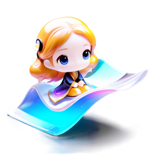 Jasmine is flying at night on a flying carpet - icon | sticker