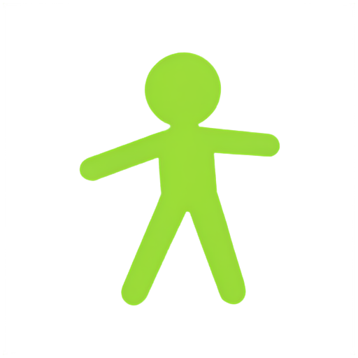 The background color of the icon is light green, with a cheerful and relaxed human shape added in the middle, symbolizing that mastering nutrition and health can make people feel happy both physically and mentally, and have a great body - icon | sticker