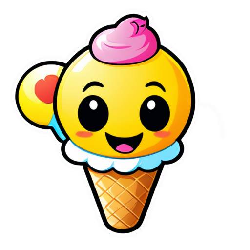 mascot with smiley face friendly Ice cream logo for streamer avatar - icon | sticker