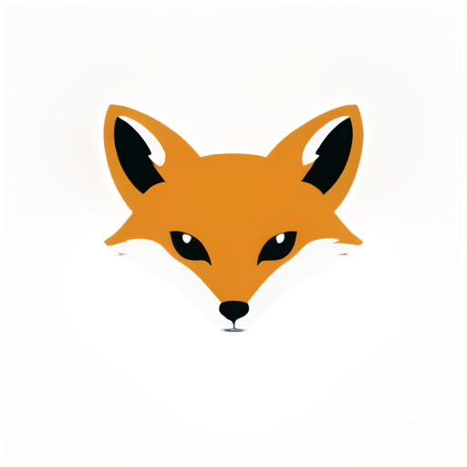 the head of a fox that looks at you in the style of a logo - icon | sticker