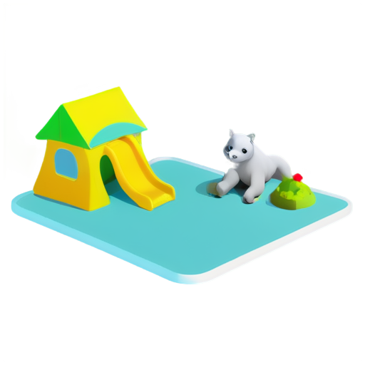 outdoor children‘s playground, with campsite、animal and food court - icon | sticker