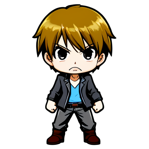 Angry anime chibi - icon | sticker