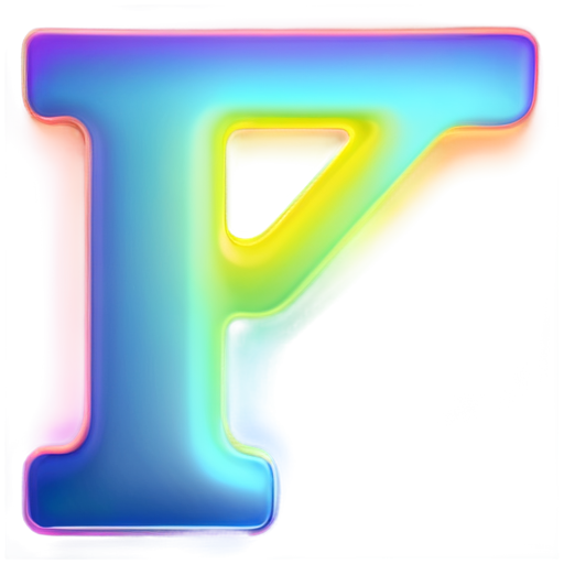 Letter "T", ghosting, colorful gradient - icon | sticker