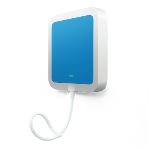 wall box Charging station electro car, realistic, blue, white, symple - icon | sticker