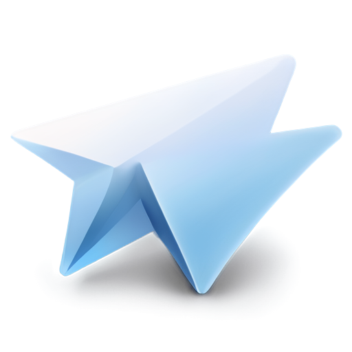 A soft, pastel Telegram icon with a gentle gradient from light blue to white, and a delicate, minimalist download arrow integrated into the design. - icon | sticker