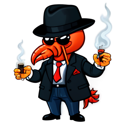 Lobster gangster smoke cigars - icon | sticker