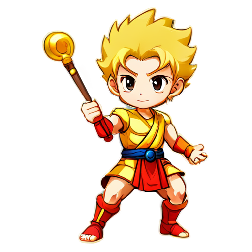 sunwukong who holds his golden stick - icon | sticker