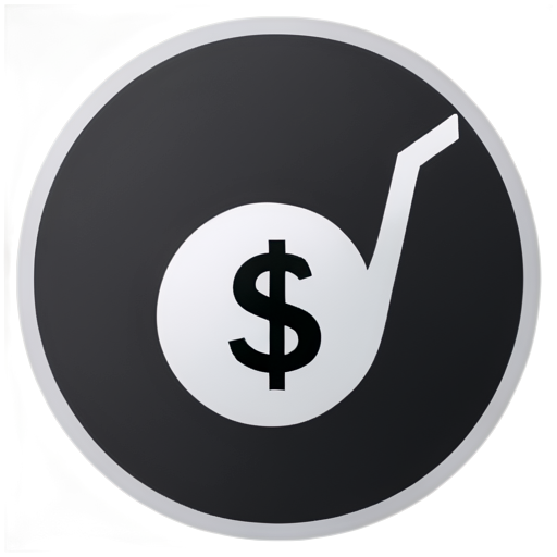 A dollar sign in shopping cart sympol for map in game (inside circular frame-shape) - icon | sticker