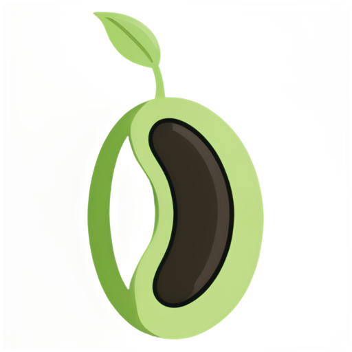 icon, outline of a carob bean with beans - icon | sticker