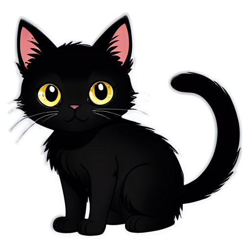 black cat - icon | sticker