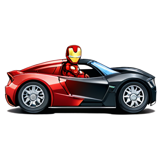 iron man and batmobile - icon | sticker