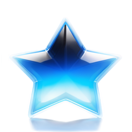 white star, blue light all around - icon | sticker