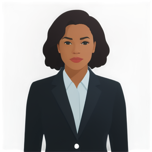 symbolic line icon of a powerful African American female secretary - icon | sticker