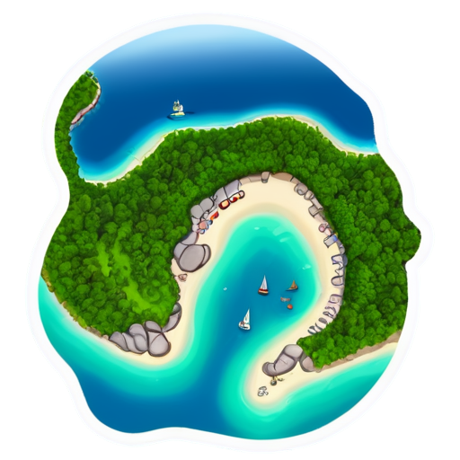 Koh Samet, Thailand. top view - icon | sticker