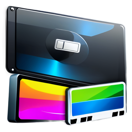 Generate a colorful and eye-catching icon showing a hard drive (HD) and a solid-state drive (SSD) side by side with contrasting features. Include a tech theme and make it suitable for social media. - icon | sticker