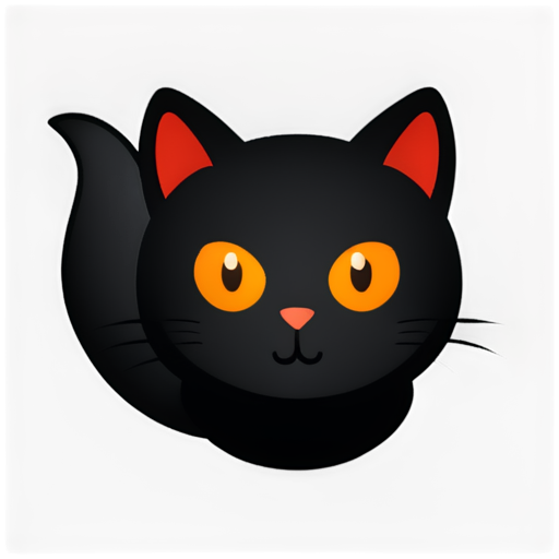 create an avatar of a discord cat, but in a hellish style, using ONLY red and black shades of color - icon | sticker