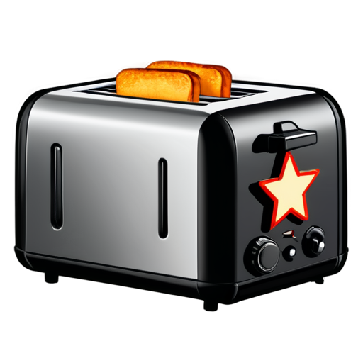 Toaster with red star - icon | sticker