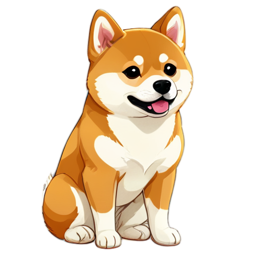 Shiba Inu sitting pose - icon | sticker