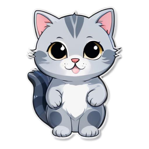 cute gray cat paw - icon | sticker