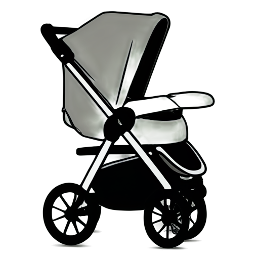 baby strollers icon grey no background - icon | sticker