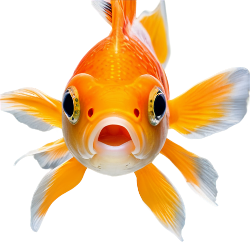 A stunning, vibrant goldfish in a spherical aquarium. Capture its beauty in a 20-megapixel image, with 8k resolution, using an 85mm lens. Achieve a tack-sharp focus at f/8, ISO 100, and a shutter speed of 1/125. Employ diffuse backlighting to enhance the image without overshadowing the subject. Aim for an award-winning photograph with a small catchlight in the goldfish's eyes, high sharpness, and perfect facial symmetry. - icon | sticker