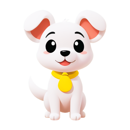 A white background picture featuring a cute cartoon-style dog with a breezy expression, reminiscent of the art style in Animal Crossing. - icon | sticker