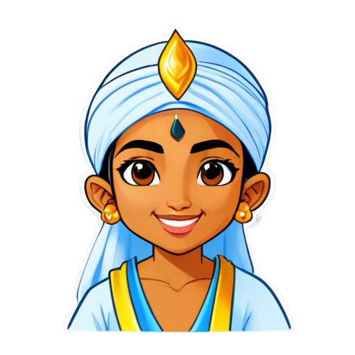 face looks like dysneys alladin with kind smile - icon | sticker