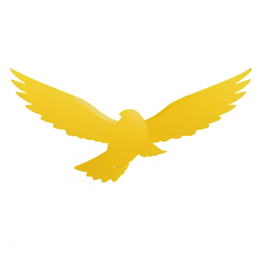 Yellow Falcon flying - icon | sticker