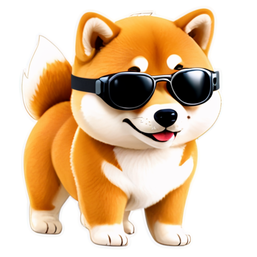 A Shiba Inu with VR glasses - icon | sticker