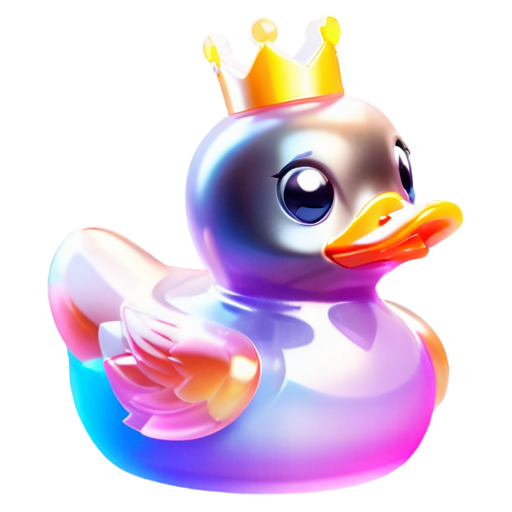 Blocky duck with crown - icon | sticker