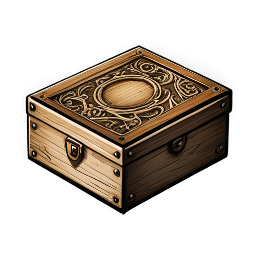 rectangle wooden box - icon | sticker