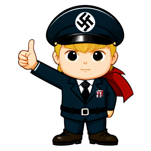 A Russian nazi dwith swastika flag doing a nazi salute - icon | sticker