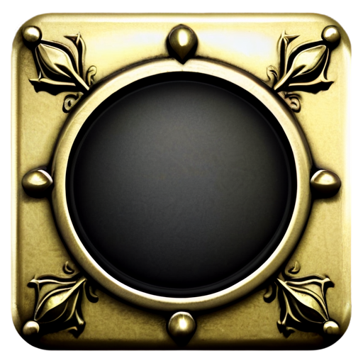 medieval button square - icon | sticker