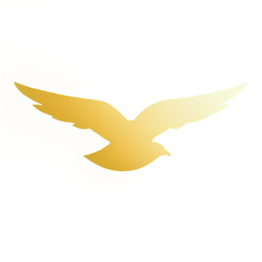 golden black flying bird - icon | sticker