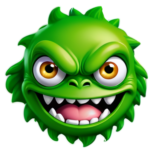 3d monster face - icon | sticker