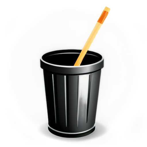 Create an icon for the application that reflects the data cleaning and deletion functions. In the center of the icon there should be a symbol in the form of a trash can or a broom representing cleaning. Use dark and red colors to emphasize seriousness and attention to safety. Include simple, clean lines in the design and avoid unnecessary details. The icon should be clear and easily recognizable in a small size. - icon | sticker