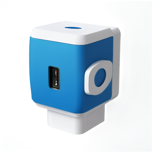 wall box Charging station electro car, realistic, blue, white, symple - icon | sticker