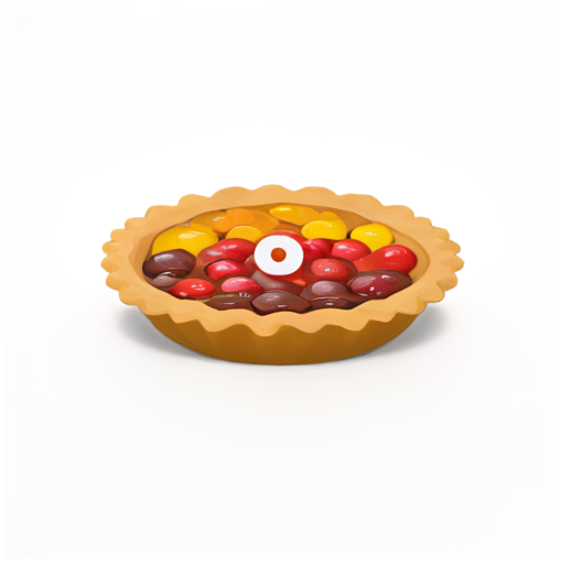 The pie is sprinkled with candies in the shapes of "0" and "1", and there is a pen next to it. - icon | sticker