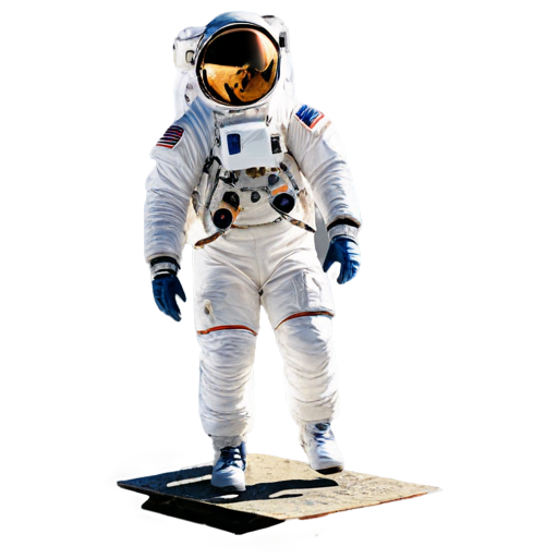 Astronaut steps on the sun - icon | sticker