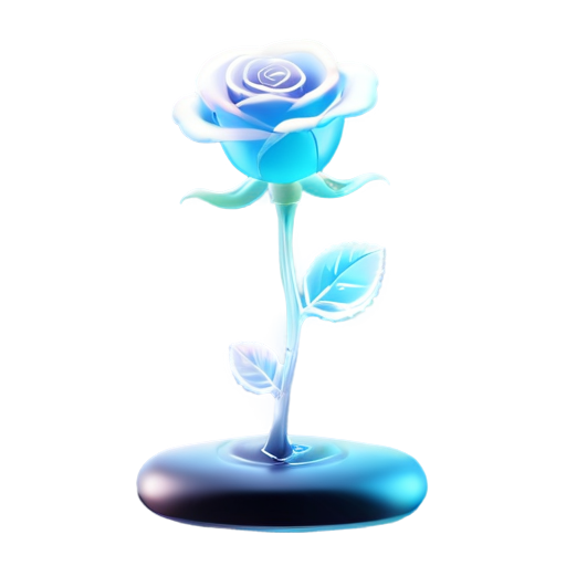 A rose, amazingly fluid, detailed, 3d fractals, light particles, water drops, shimmering light, dreamy, surreal, - icon | sticker