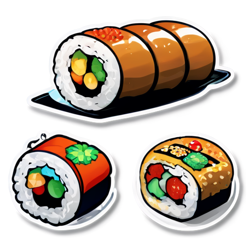 logo sushi rolls pizza - icon | sticker