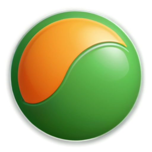 pastel minimalist green and orange “object” icon, front view, design, blender, studio lighting, ultra-minimalist appearance, sports theme - icon | sticker