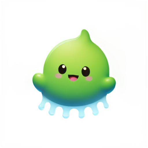 a skill icon with a cute slime monster jumping up - icon | sticker