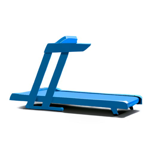 Vector image of blue treadmill for fitness without human - icon | sticker