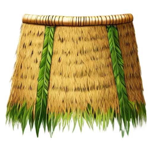 simple poor tribal jungle medieval loincloth made of grass - icon | sticker