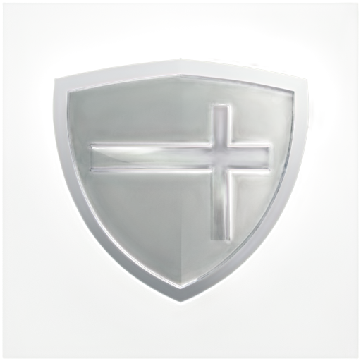 a cross on the background of a square shield divides it in half. - icon | sticker