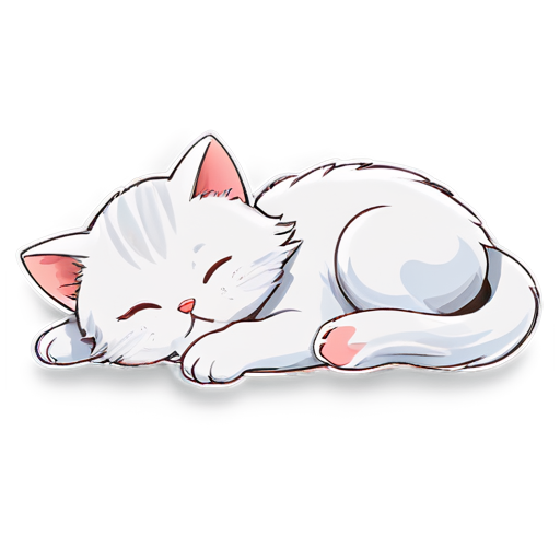 the cat sleeps backwards, you can see the paws - icon | sticker