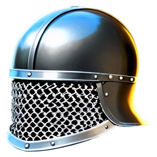 Simple poor medieval chainmail helmet - icon | sticker