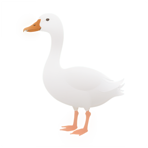 white goose gives love - icon | sticker
