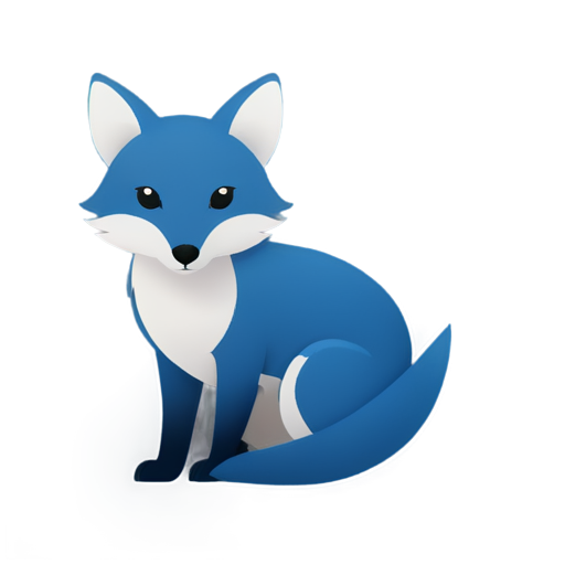 blue fox for logo rounded - icon | sticker